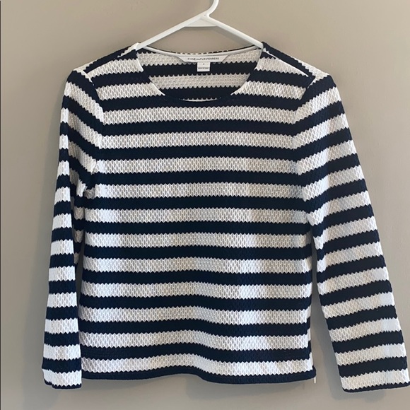 Diane Von Furstenberg Giselle Striped Top Size 4 - Picture 2 of 7